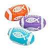 4'' Mini Religious Fish Orange, Purple & Blue Vinyl Footballs - 12 Pc. Image 1