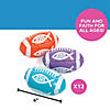 4'' Mini Religious Fish Orange, Purple & Blue Vinyl Footballs - 12 Pc. Image 1