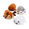 4" Mini Roly Poly Nordic Noel Stuffed Reindeer, Polar Bear, Penguin & Walrus - 12 Pc. Image 1