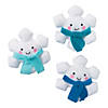 4" Mini Smile Face White Stuffed Snowflakes with Scarf - 12 Pc. Image 1