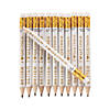 4" Mini White & Gold Better Together Wedding Wood Pencils - 24 Pc. Image 1