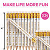 4" Mini White & Gold Better Together Wedding Wood Pencils - 24 Pc. Image 2