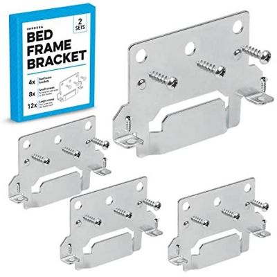 [4 Pack] Bed Frame Brackets for IKEA Bed Frame - Headboard Mounting Brackets &amp; Screws - Low Bed Frame Replacement Parts Image 1