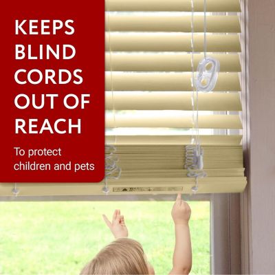 [4 Pack] Blind Cord Holder -Clear Window Blind String Holder Matches Decor - No Tools Required Image 1