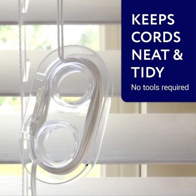 [4 Pack] Blind Cord Holder -Clear Window Blind String Holder Matches Decor - No Tools Required Image 2