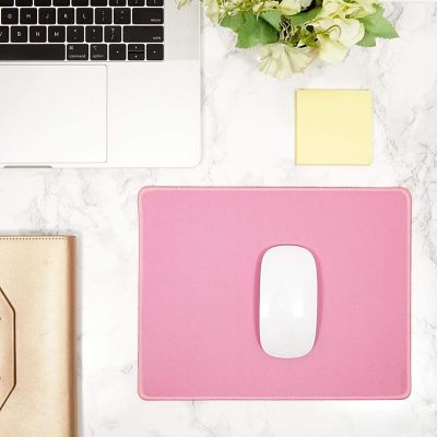 4 Pack Computer Mouse Pad Mousepad with Stitched Edges, Pink 11" x 8.7" Image 2