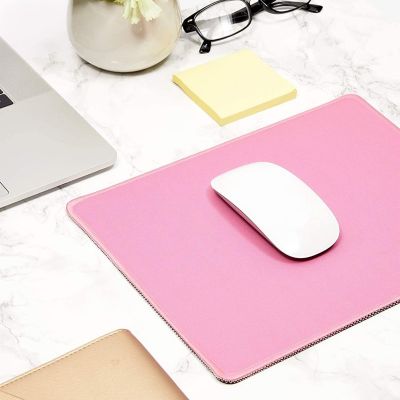 4 Pack Computer Mouse Pad Mousepad with Stitched Edges, Pink 11" x 8.7" Image 3