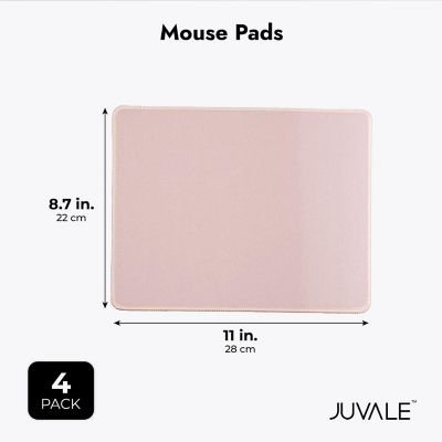 4 Pack Computer Mouse Pad Mousepad with Stitched Edges, Rose Gold 11" x 8.7" Image 1
