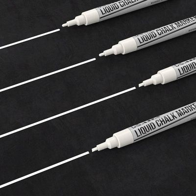 4-Pack Fine Tip White Chalk Markers - Includes 2 3mm Reversible Bullet, Chisel Tips - Works on Chalkboard, Blackboard Image 2