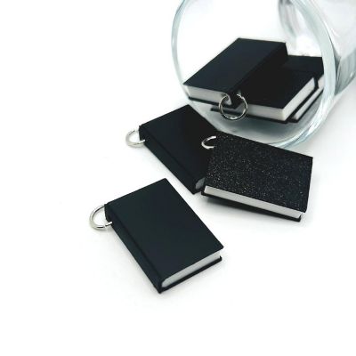 4 Pcs 3D Black Book Charms Image 1