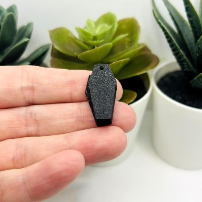 4 Pcs 3D Black Halloween Coffin Charms Image 3