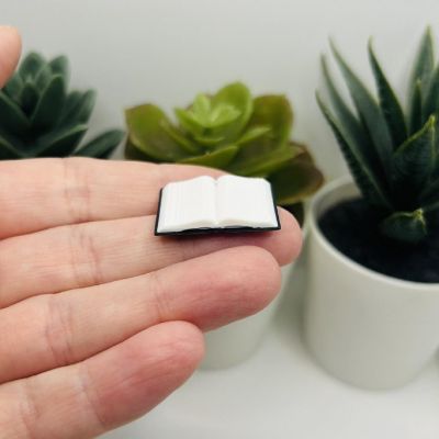 4 Pcs 3D Black Open Book Charms Image 2