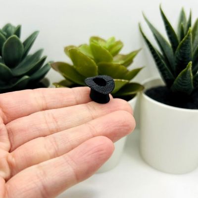 4 Pcs 3D Black Top Hat Charms Image 3
