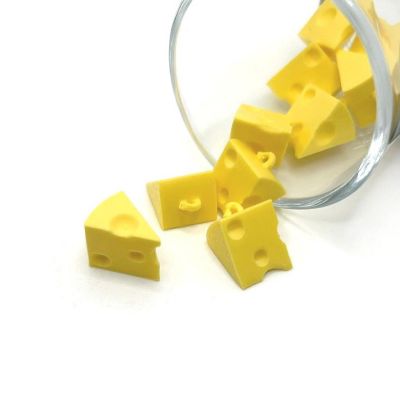 4 Pcs 3D Cheese Wedge Charms Image 1