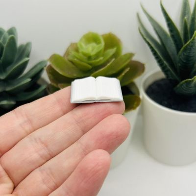 4 Pcs 3D Gray Open Book Charms Image 2