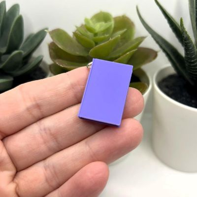 4 Pcs 3D Purple Book Charms Image 1