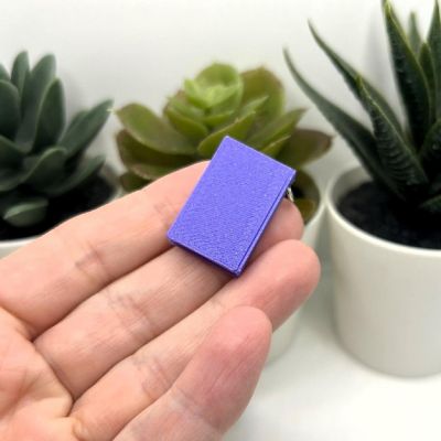 4 Pcs 3D Purple Book Charms Image 3