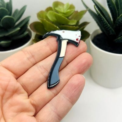 4 Pcs Acrylic Bloody Axe Pendants Image 1