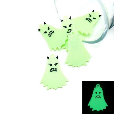 4 Pcs Angry Glow Ghost Charms Image 1