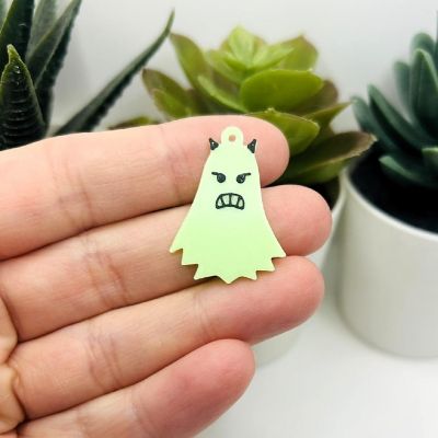 4 Pcs Angry Glow Ghost Charms Image 2