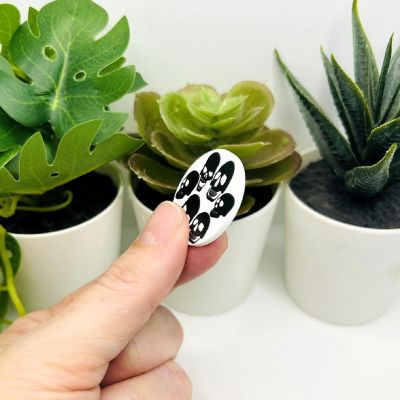 4 Pcs Black and White Skull Pendants Image 3