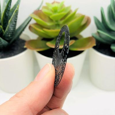 4 Pcs Black Pressed Round Pendants Image 2