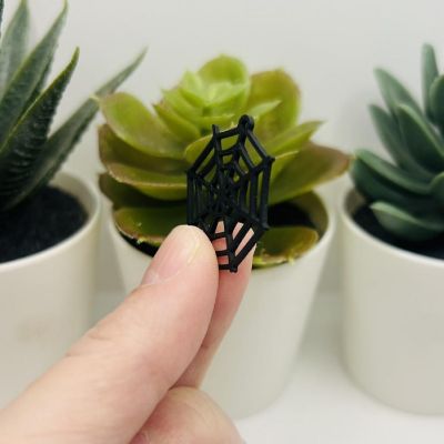 4 Pcs Black Spider Web Charms Image 3