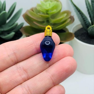4 Pcs Blue Christmas Lightbulb Charms Image 1