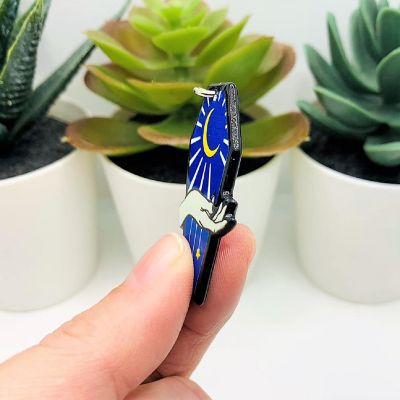 4 Pcs Blue Coffin with Moon Charms Image 2