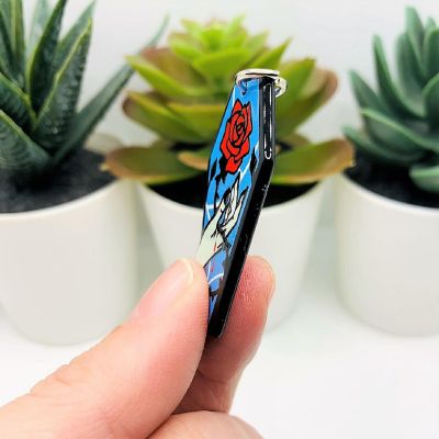 4 Pcs Blue Coffin with Rose Charms Image 2