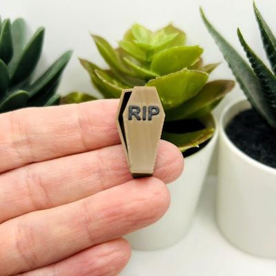 4 Pcs Brown Halloween Coffin Charms Image 1