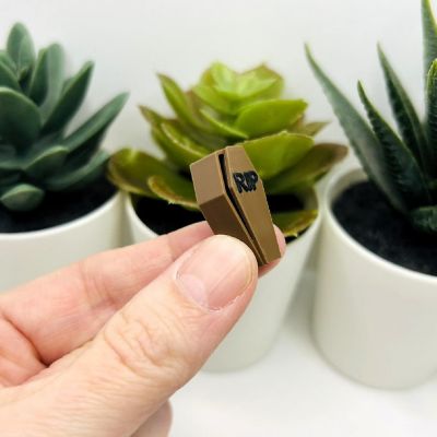 4 Pcs Brown Halloween Coffin Charms Image 2