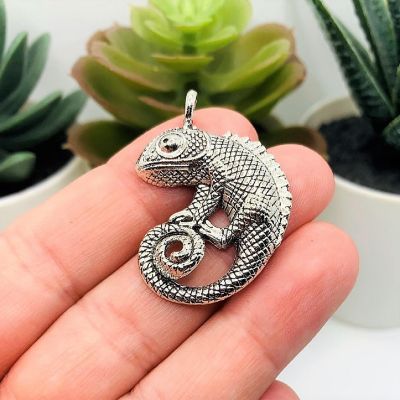 4 Pcs Chameleon Pendant Charms Image 1