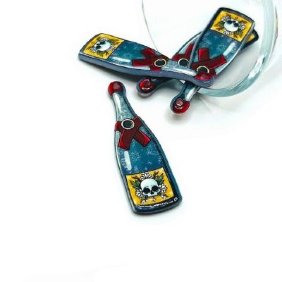 4 Pcs Christmas Champagne Bottle Charms Image 1