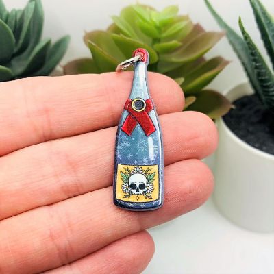 4 Pcs Christmas Champagne Bottle Charms Image 1