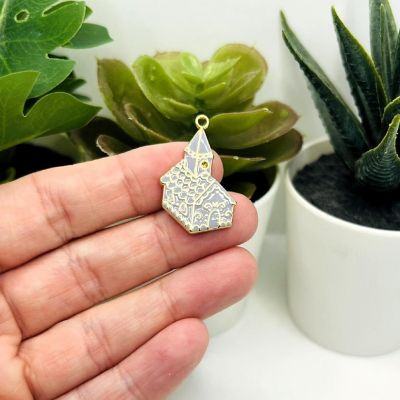 4 Pcs Christmas Church Charms Image 1