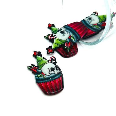 4 Pcs Christmas Cupcake Charms Image 1