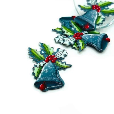 4 Pcs Christmas Holiday Bell Charms Image 1