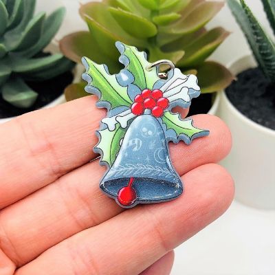 4 Pcs Christmas Holiday Bell Charms Image 2