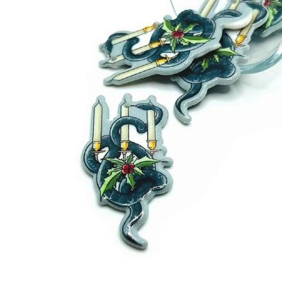 4 Pcs Christmas Snake  Candle Charms Image 1