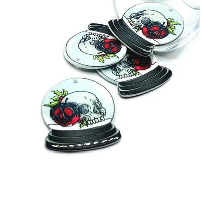 4 Pcs Christmas Snow Globe Charms Image 1