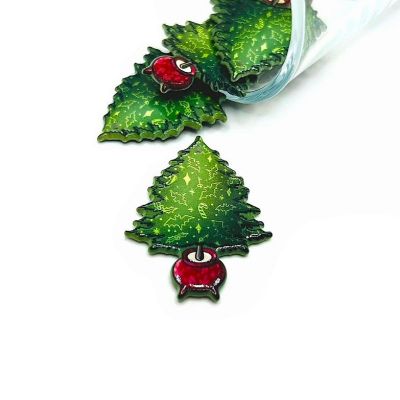 4 Pcs Christmas Tree in Cauldron Charms Image 1