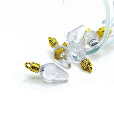 4 Pcs Clear Christmas Lightbulb Charms Image 1