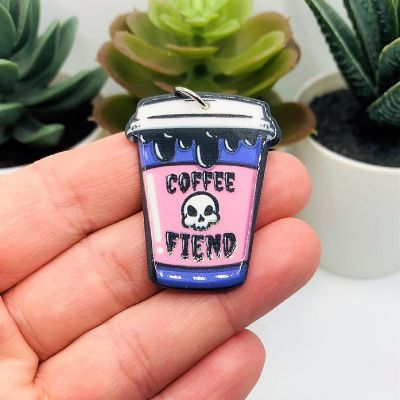 4 Pcs Coffee Fiend Halloween Charms Image 1