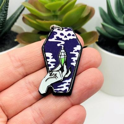 4 Pcs Coffin with Poison Vial Charms Image 1