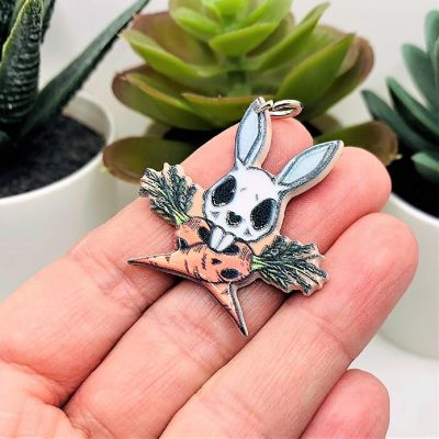 4 Pcs Creepy Easter Bunny Charms Image 1