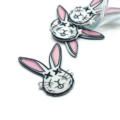 4 Pcs Creepy Easter Dead Bunny Charms Image 1