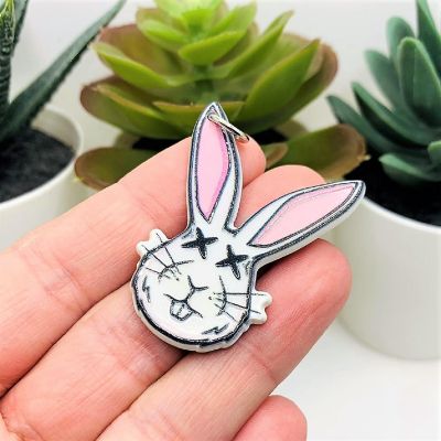 4 Pcs Creepy Easter Dead Bunny Charms Image 1
