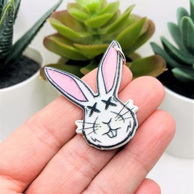 4 Pcs Creepy Easter Dead Bunny Charms Image 2