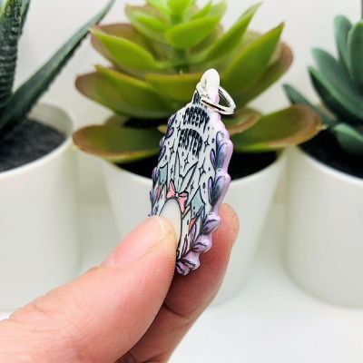 4 Pcs Creepy Easter White Bunny Charms Image 2